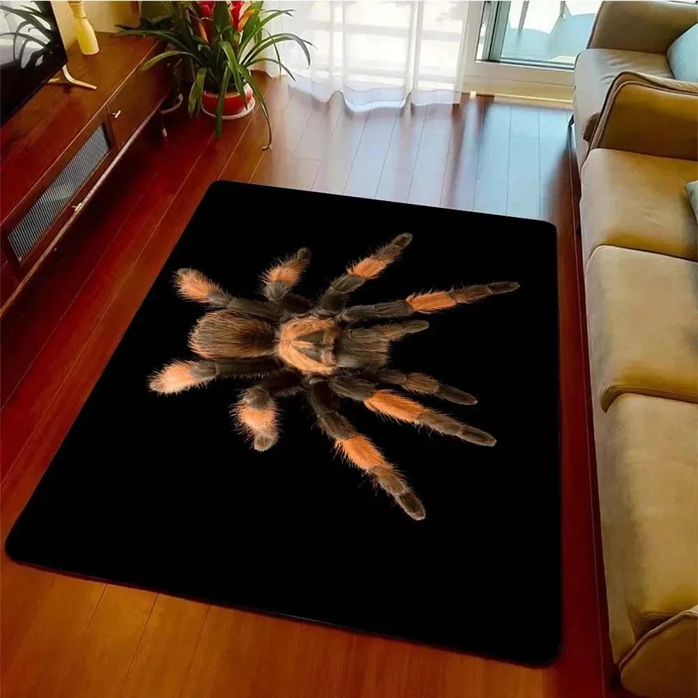 3D Spinne Krabbeln Tier Teppich Halloween Horror Matte Süßes oder Saures Teppiche Teenager Schlafzimmer Bodenmatte Festival Heimdeko Fußmatte