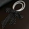 Faionable Polka Dot Scarf Waist Belt For Women Decorative Pearl Splicing Neck Ribbon Elegant Stripes Fluttering Ribbon