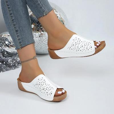 Ladies Shoes 2024 Hot Sale Outdoor Women's Slippers Summer Solid Open Toe Platform Water Proof Casual Large Size Beach Slippers