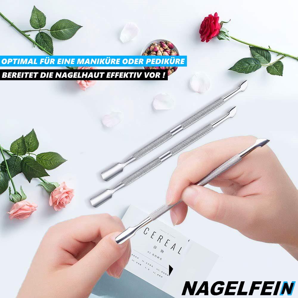 NAGELFEIN Edelstahl Nagelhautschieber Nagelreiniger Nagelhautentferner