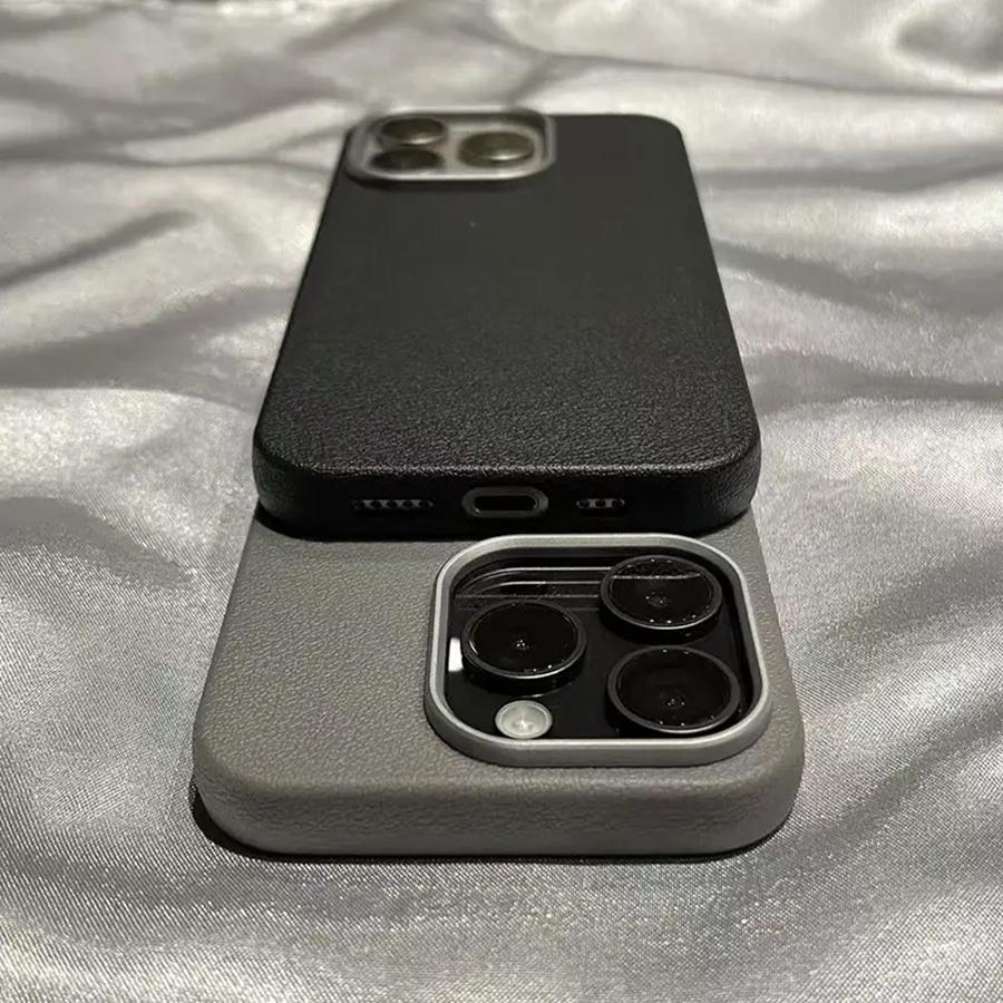 Matowe etui z miękkiego silikonu o fakturze skóry liczi dla iPhone 16 16E 16 Pro Max 15 14 13 12 11 XS XR 7 8 Plus SE/Samsung S25 S24 S23 A56