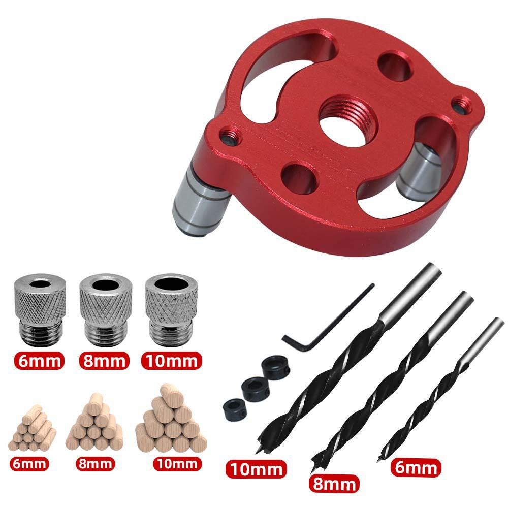 Woodworking Drill Locator Kit Pocket Hole Jig with 3 Drill Bushings for Precise For Angle Drilling In Various Thicknesses