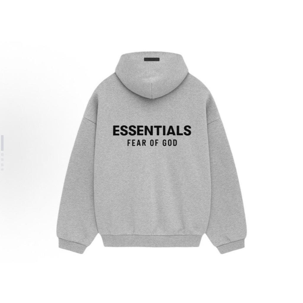 New Arrival: Essentials Double-Breasted Letter Print Fleece-Lined Hooded Silicone Hoodie for Autumn/Winter