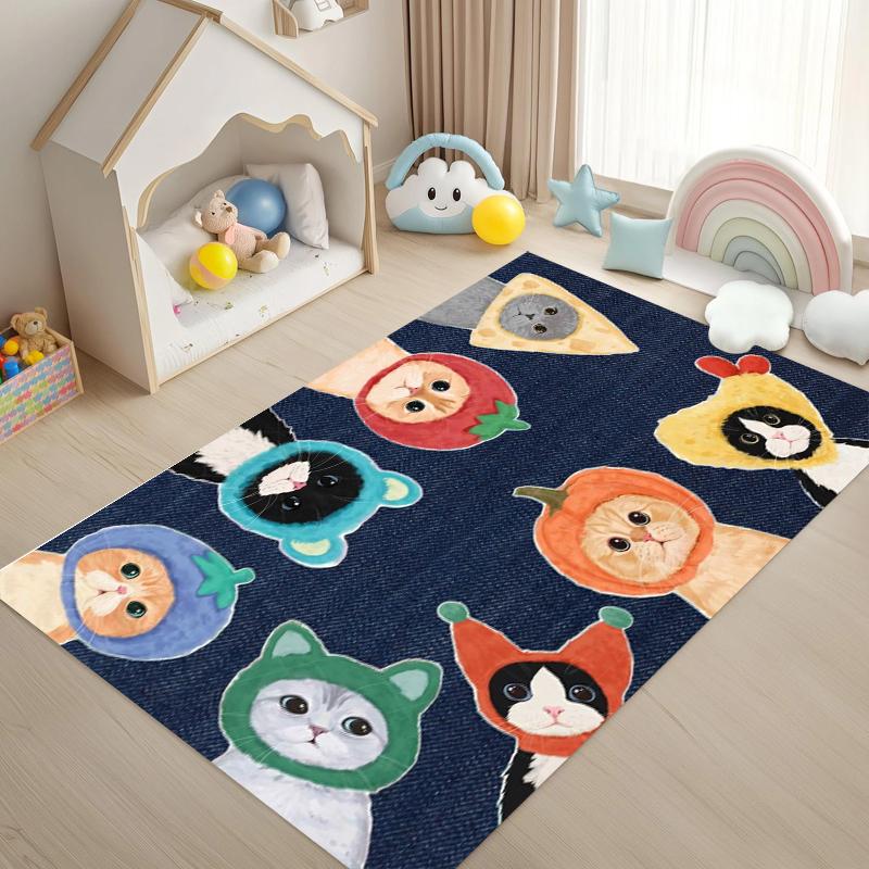 

Cute Cat Carpet Mat Rug Home Decoration Children Room Floor Rug Cartoon Cat Pattern Play Area Rug Carpets for Living Room 40x60cm
