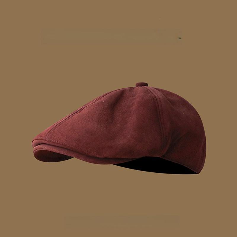 1pc Forward Hat Solid Color Retro British Style Newspaper Hat for Men and Women Simple Versatile Literary Beret for Daily Wear