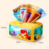 Montessori Baby Tissue Box Towel Soft Cloth Toys Toddler Finger Exercise Educational Learning Activity Sensory Plush Toy for Kid