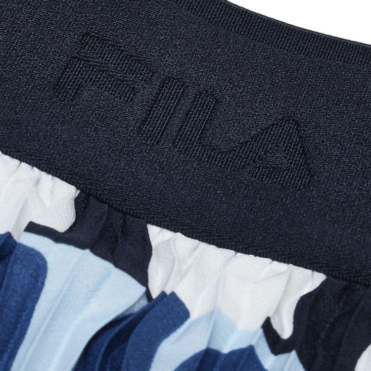 Fila Elastic Full Print Spliced Casual Long Skirt Women skirts Blue F11W434303F-ZA