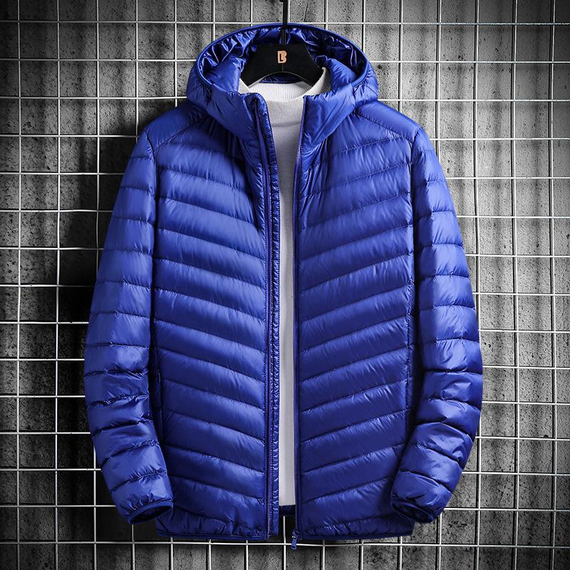 Men's Hooded Padded Jacket Korean Version of Youth Short Light Padded Jacket Large Size Men's Padded Jacket