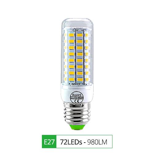 

Светодиодная лампа кукуруза 220 В E14 E27 Лампа накаливания Сильный свет 2700 К 6500 К Лампа кукуруза 2835SMD 360 Угол луча Заменить галогенное освещение Cold white