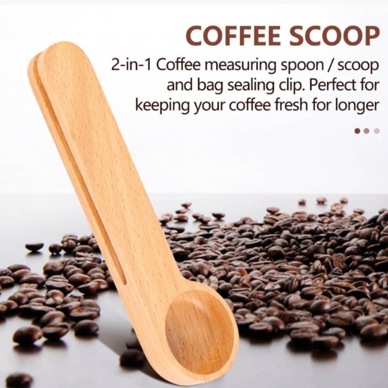 Wooden Milk Powder Spoon With Clamp For Home Use And Coffee Preparation