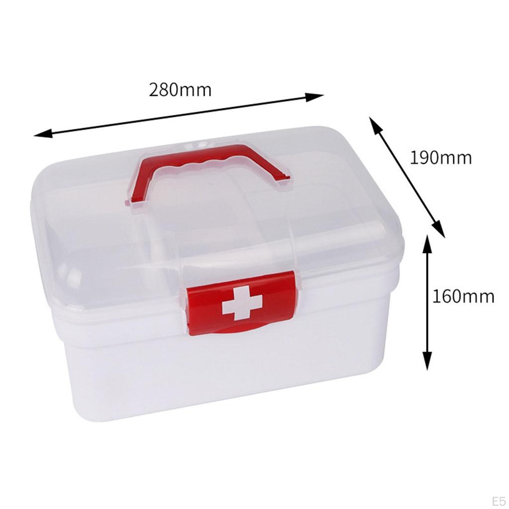 Family First Aid Medical Box Container 2-Layer Bin Storage Cosmetics Outdoor Activities Travel