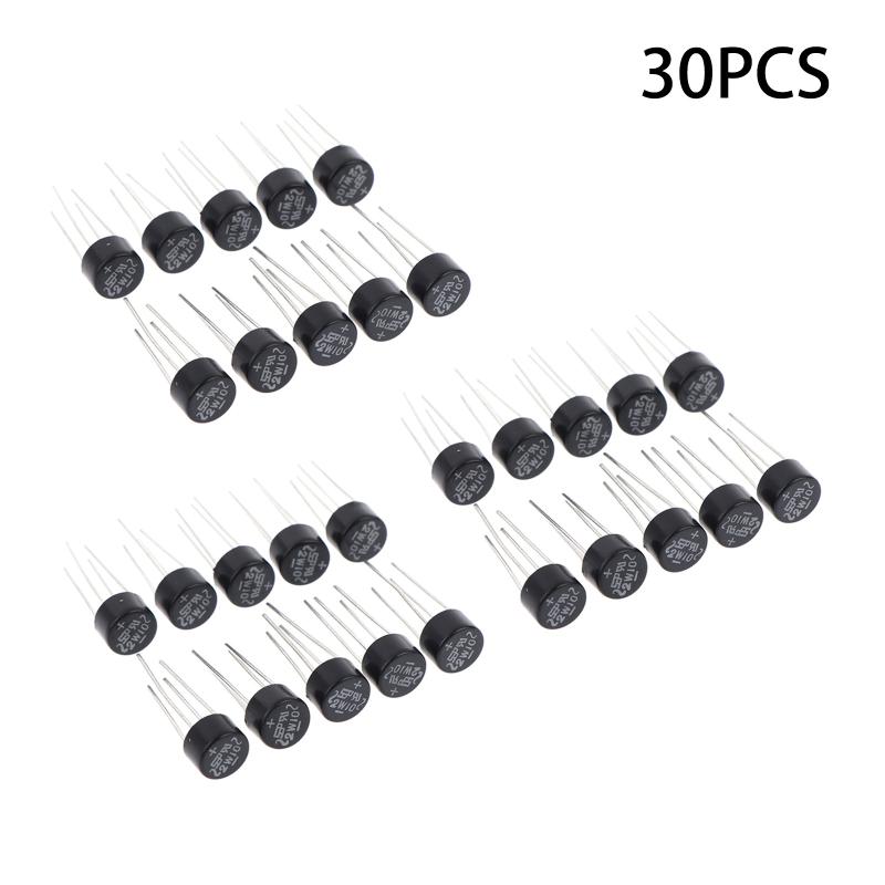 10/20/30Pcs New 2W10 2A/1000V Diode Bridge Rectifier Round Vridge Rectifier Bridge Stack