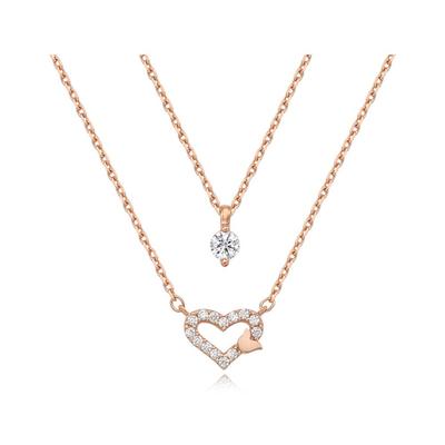 New Monet Silver Pink Necklace Tnssvp08146S