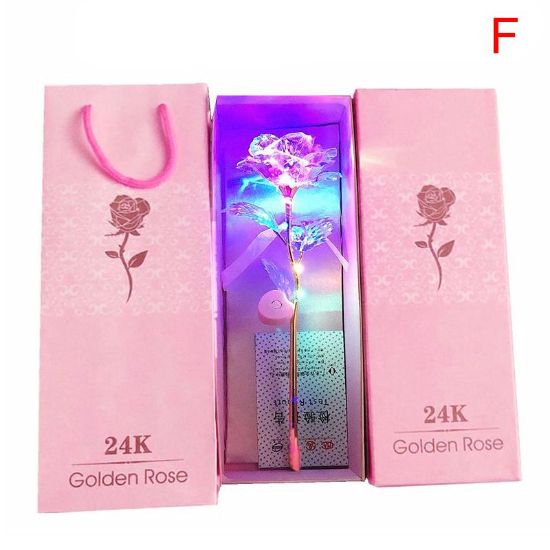 Gold Foil Plated Rose Flower 24K Dipped Decor With Stand Mothers Day Gift & Valentine's Day Gift Gold Flower with Gift Box
