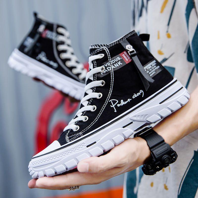Zapatos Casuales para Hombre Zapatillas de Caña Alta Negro Zapato Masculino Lona Lujo Venta Nuevo en Oferta Calidad de Diseñador Legítimo Moda
