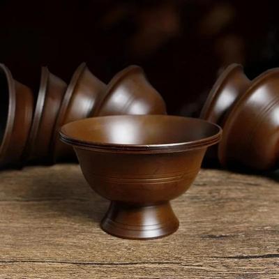 1pcs Bronze Tantric Bowl Auspicious Goblet Tibetan Bowl 6cm Holy Water Cup Buddhist Home Gift Desktop Altars Tribute Decorative