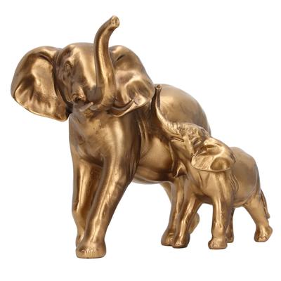 Figurine Elefante Madre Bambino Finitura Antica Lavorazione Fine Statua Elefante Decorazione Regalo