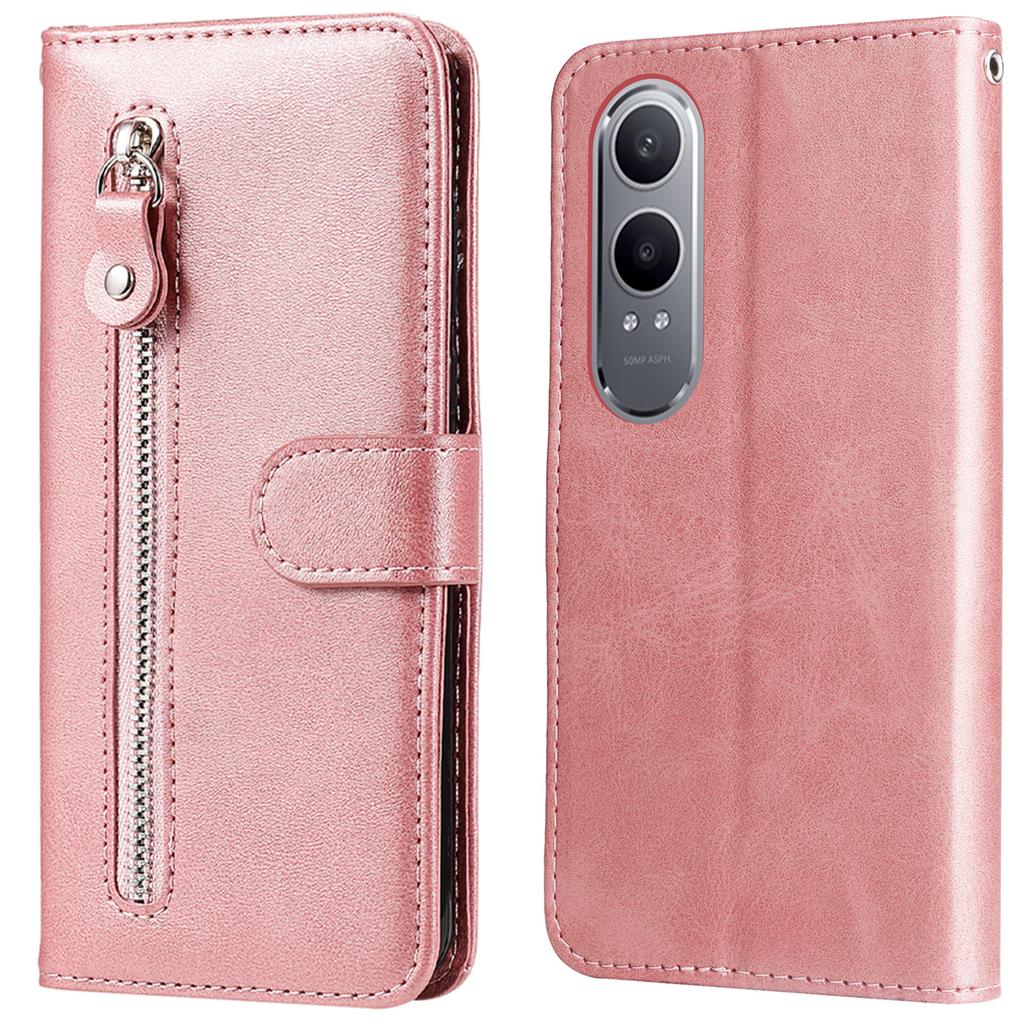 For OnePlus Nord CE4 Lite 5G/Oppo K12x 5G (China) (China) Case Zipper Pocket PU Leather Phone Cover