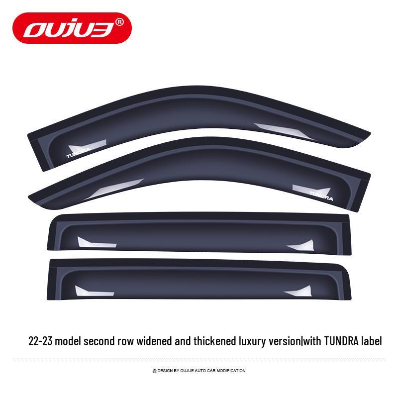 Toyota Tundra Off-road Sand & Gravel Deflector Rain Visor & Yellow Spotlight Decoration Accessory.