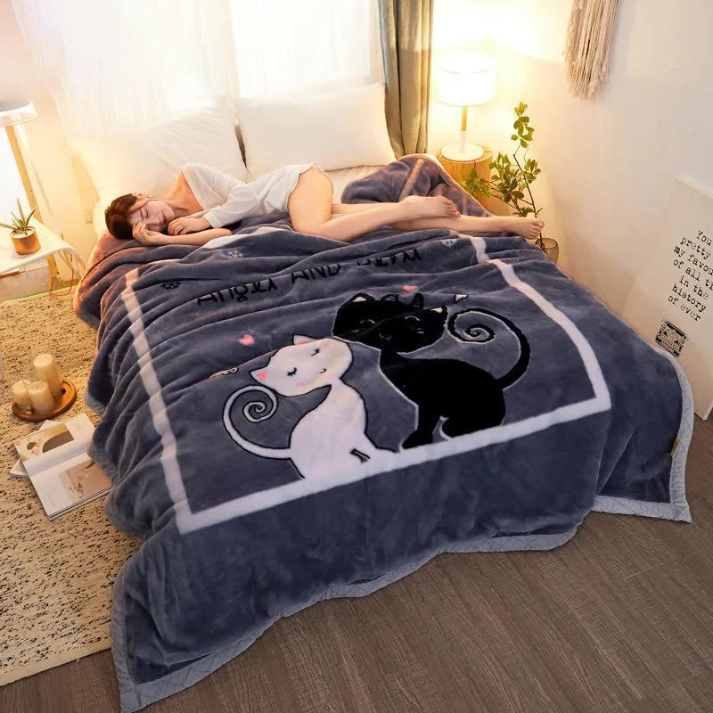 Зимние одеяла утолщенные двойные одеяла Raschel одинарные двойные одеяла для сохранения тепла студенческое общежитие одинарные двойные одеяла