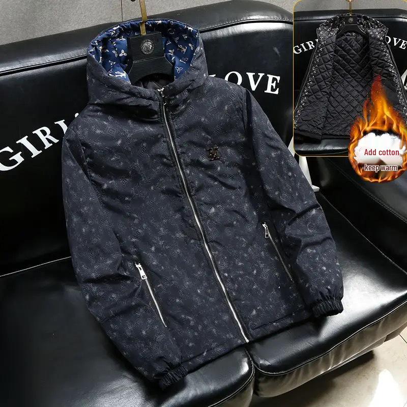 Europejska Modna Męska Kurtka Jacquard w Kratę ze Stójką - Koreański Styl Wiosenno-Jesienny Casualowy Top