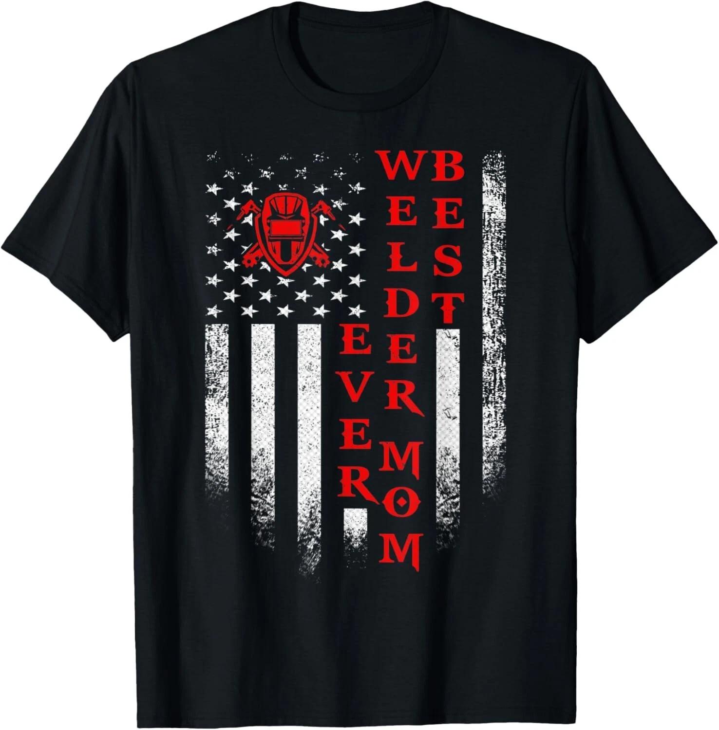 Vintage USA American Flag Best Welder Mom Ever Weld Welding T- Shirt 2XL