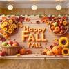 Harvest Banner Wooden Background Party Decoration Seasonal Banner Rustic Fall Decor For Autumn Festival Party Background