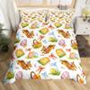 Cute Rabbit Duvet Cover Queen King Size Cartoon Rabbit Bedding Set Kawaii Animal Quilt Cover For Boys Girls Teenagers  3 Pcs