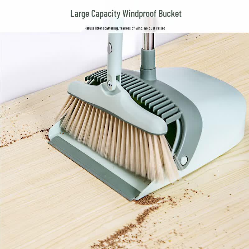 Comb-Tooth Rotating Broom & Dustpan Set