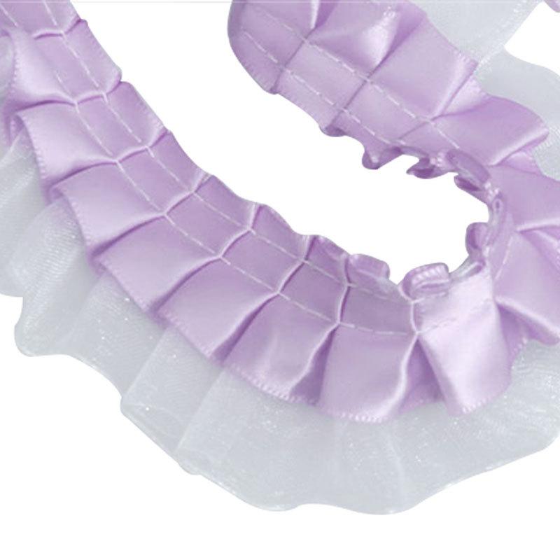 Elegant 4cm Double Pleated Polyester Sheer Chiffon Lace Clothing Accessories Skirt Hem Cuffs Handmade Diy Skirt Support Lace Crafts Making Ribbons