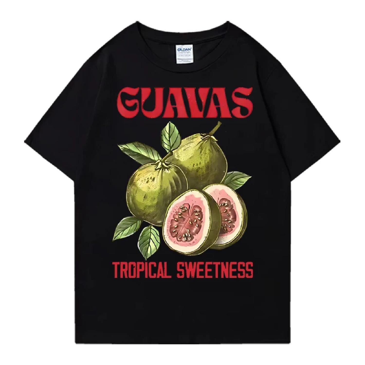 

Guavas Retro Commercial Graphic T Shirt men women Oversized t-shirt short sleeve 100% Cotton Loose Couples funny Summer Unisex XXXXXL