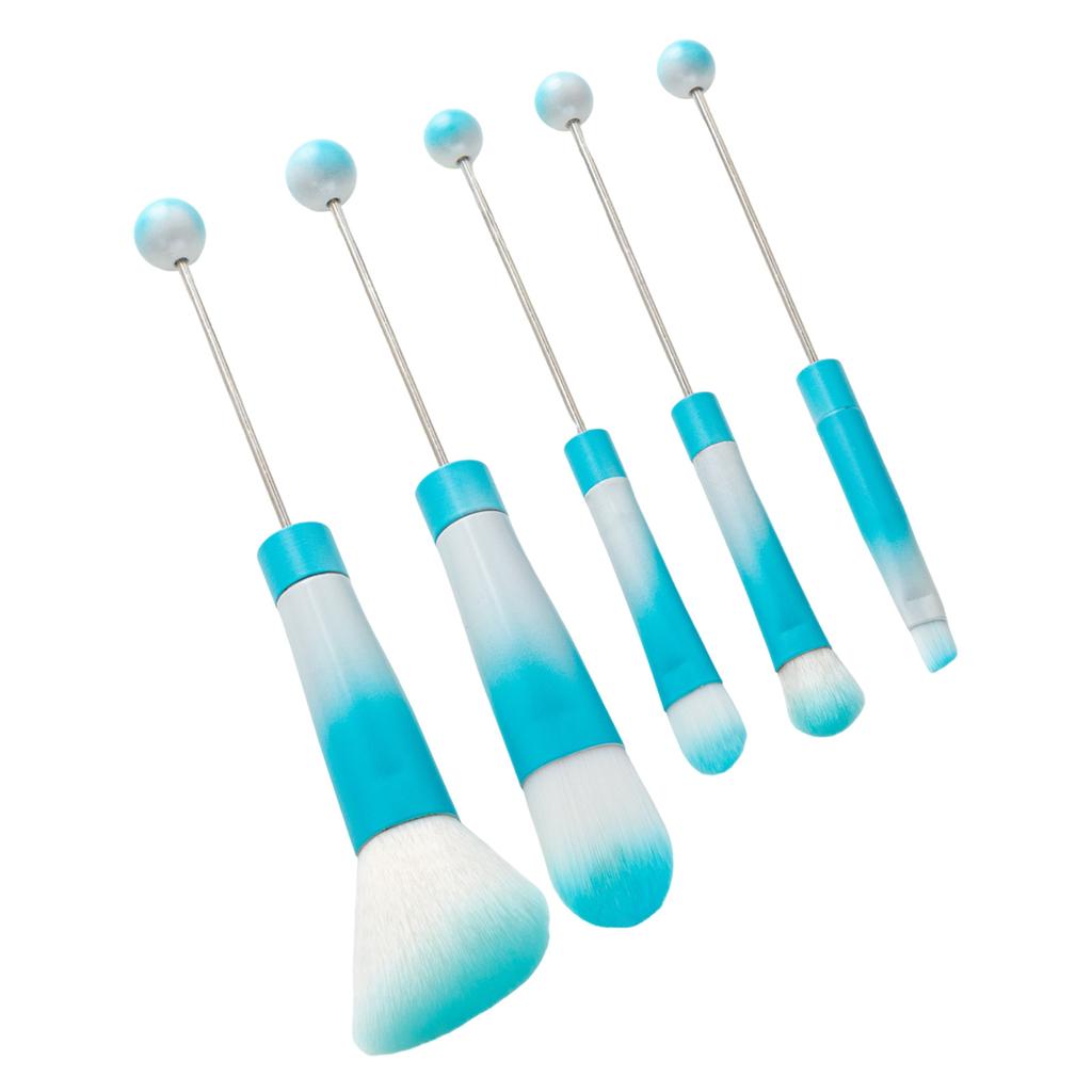 Beaded Makeup Brush Set Metal Handle Makeup Brushes Eyeshadow Brush Blush Brush Beadable Makeup Brushes for Makeup
