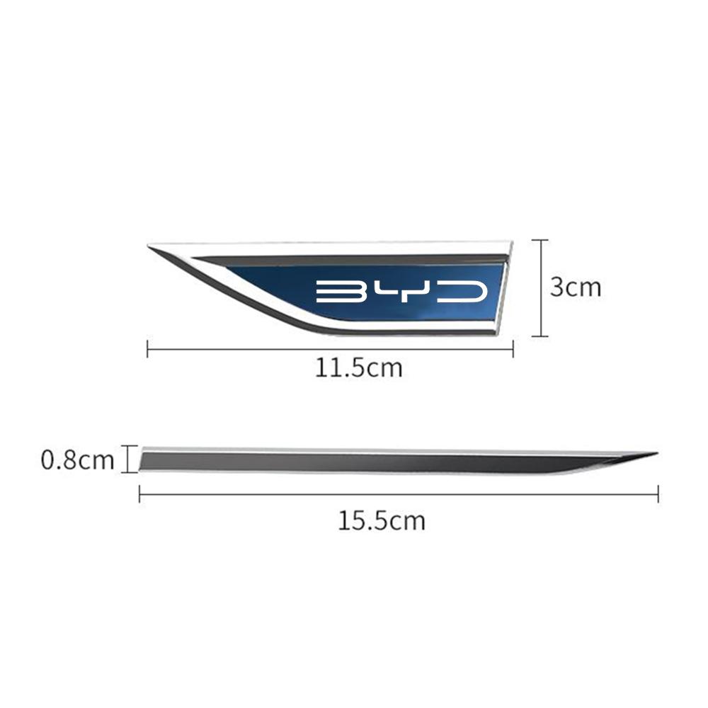 2PCS Auto Door Fender Side Blade Badge Car Body Sticker For BYD Tang F3 E6 Atto 3 Yuan Plus Song Max F0 G3 I3 Ea1 Dmi 2din G6