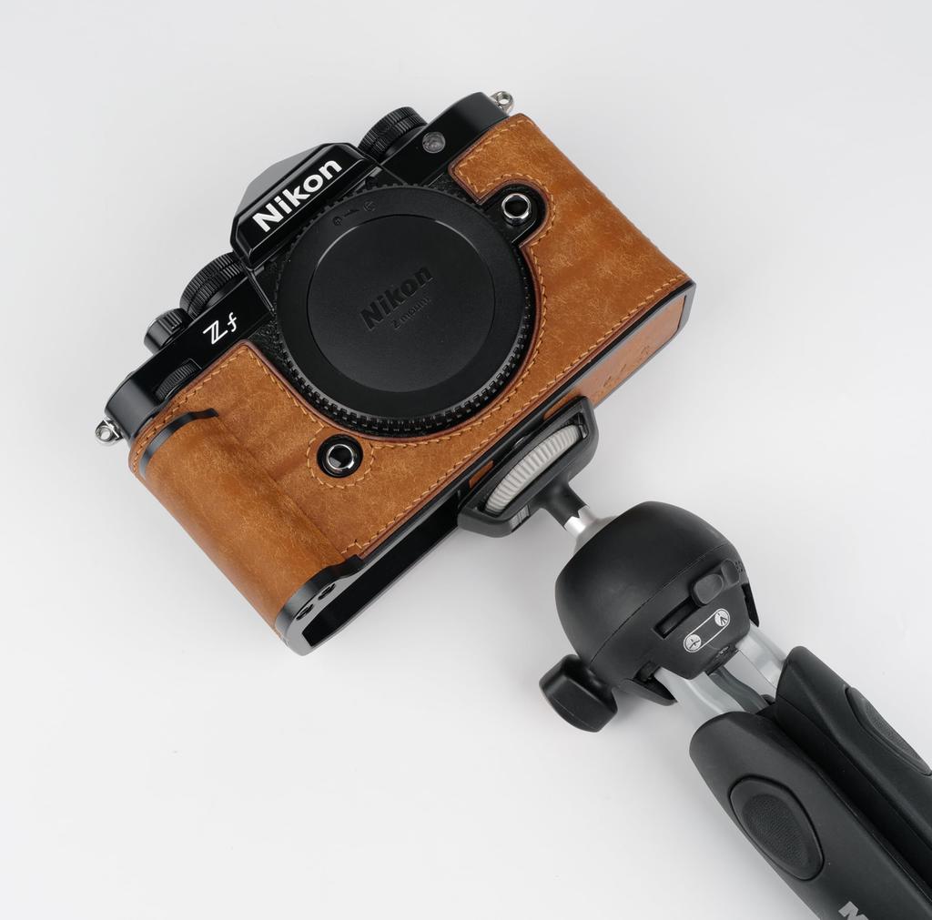 CLC Handmade Compatible Nikon ZF Camera Camera and Camera Genuine Design with Cowhide Leather Metal Base and Handle Matte Case, Cover, Bag. Leather.