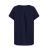 Women's Fashion Short Sleeve Cotton Linen Loose Casual Solid Color Top