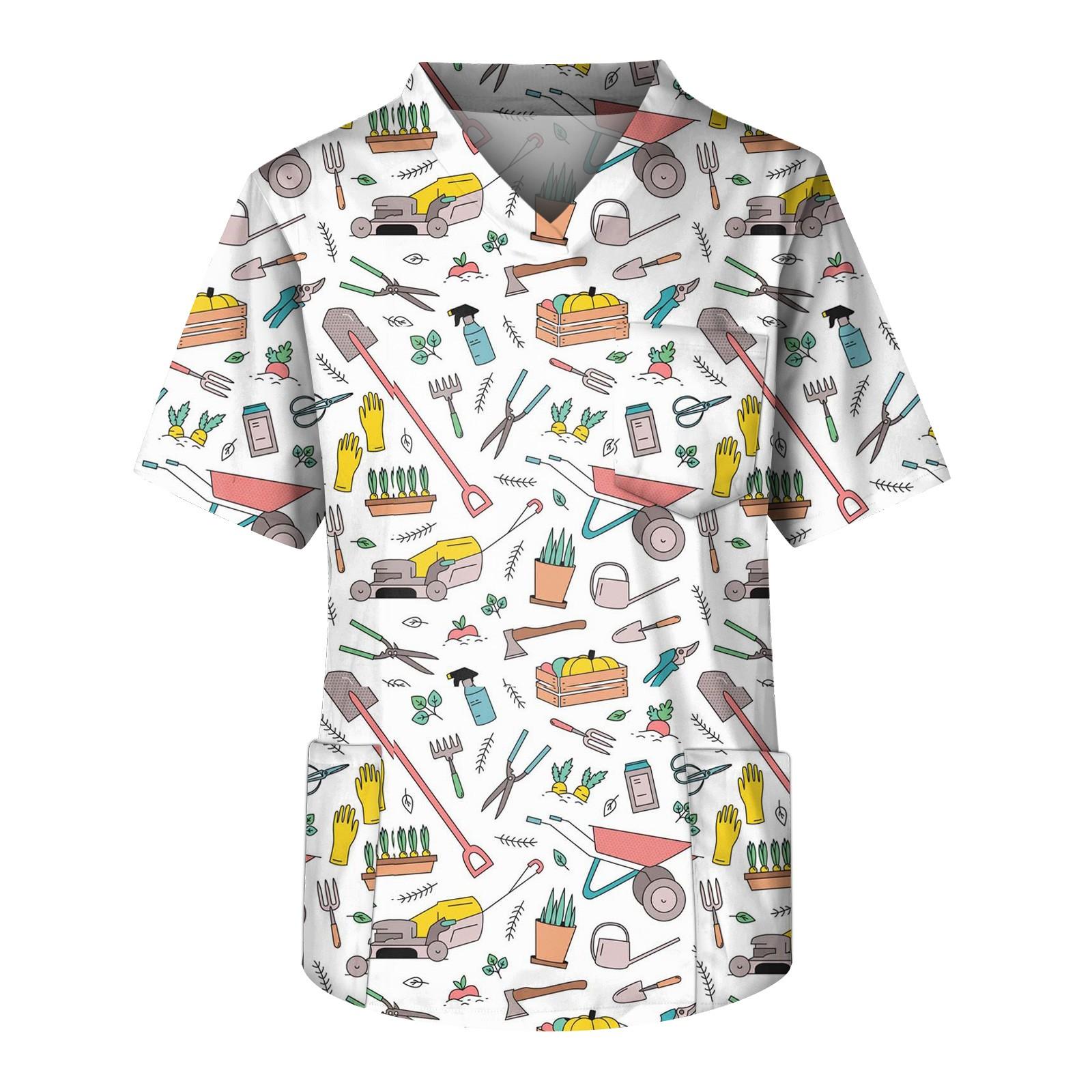 Модный мужской топ с коротким рукавом и V-образным вырезом с принтом и карманом на груди XXL зелёный 1414₽