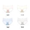 Women's Modal Ice Silk Seamless Lace Mid-Waist Briefs (4-Pack)