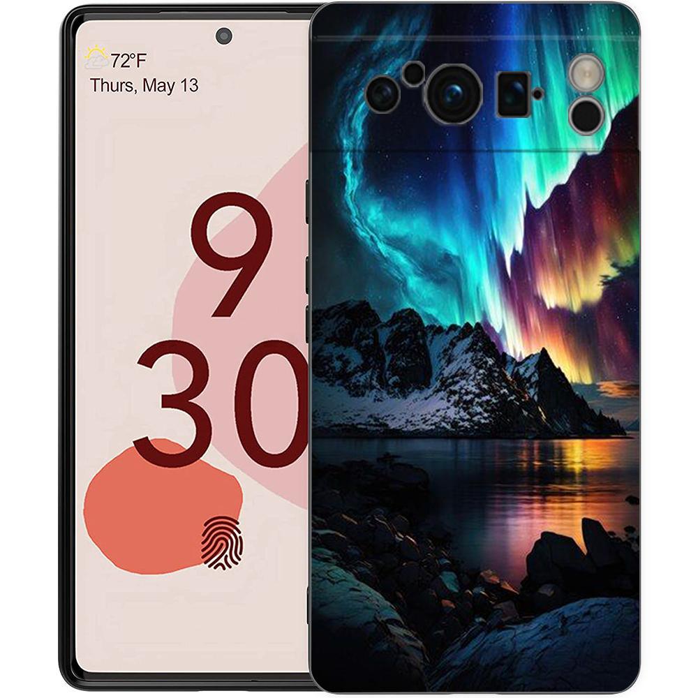 Beautiful northern lights Phone Case For Google Pixel 9 8 7 6 Pro XL 8A 7A 6A TPU Shell Soft Shockproof Black Cover