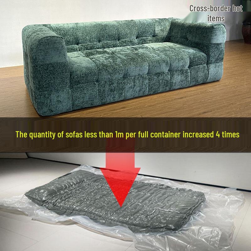 Compact Frameless Italian Sofa - Vacuum Compressed Marshmallow Design for Apartments