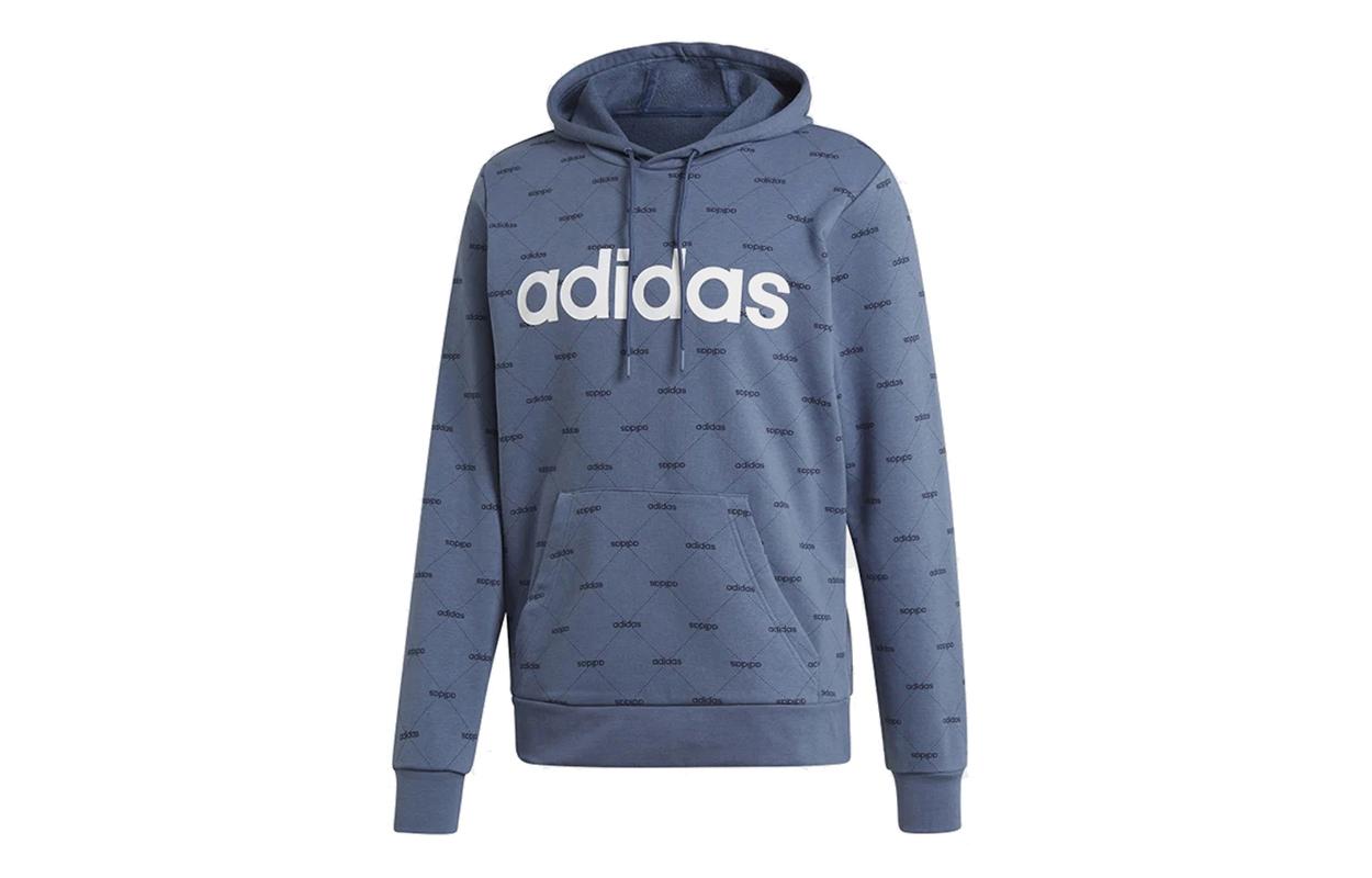 Adidas Sweatshirts Men s Blue Hooded Moderate Regular EI6276 L