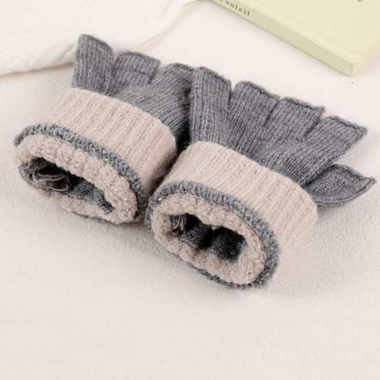 Fingerless Gloves for Women Men Winter Knitted Half Finger Gloves Soft Stretchy Warm Mittens for Working Typing Writing Running