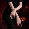 Ultra Thin Sheer Long Gloves Floral Printing Dance Gloves Shiny Oil Shiny Gloves  Dance Performance