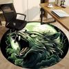 1pc Wolf Moon Office Round Area Rug, Under Office Chairs Bedroom Living Room Home Decor, Room Deco