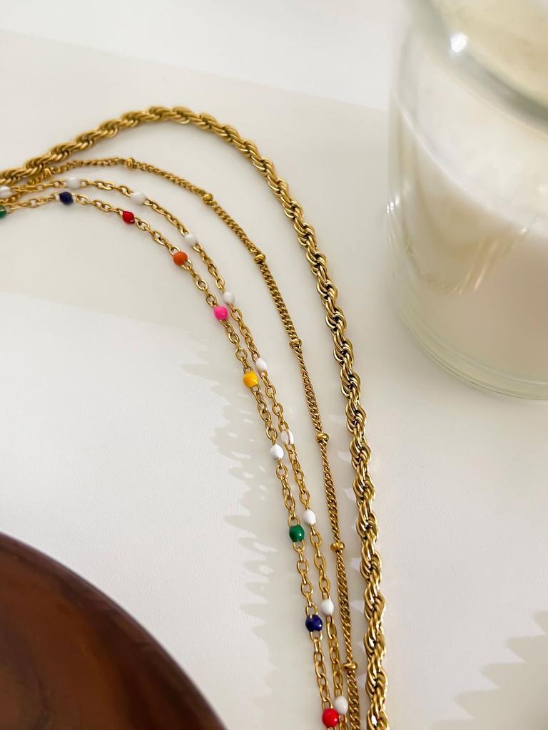 New Drip Glazed Women's Necklace Ins Style Small Fresh Collarbone Chain Summer Beach Travel Body Chain Girls Jewelry Accessories