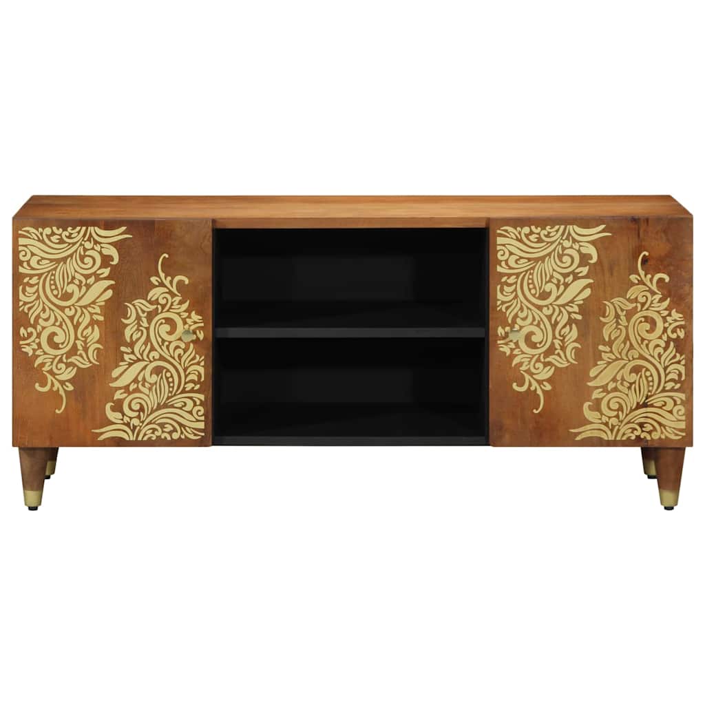 TV Cabinet with Door Honey Brown 105 x 33 x 46 cm Solid Mango Wood