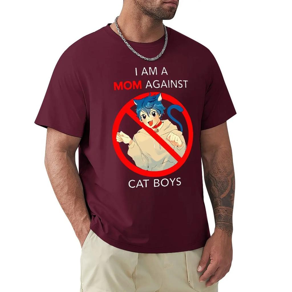 I Am A Mom Against Cat Boys Unisex Kawaii T Shirt Men Women Funny Anime TShirt Adult Cute Classic T-shirts Cotton Womens Top
