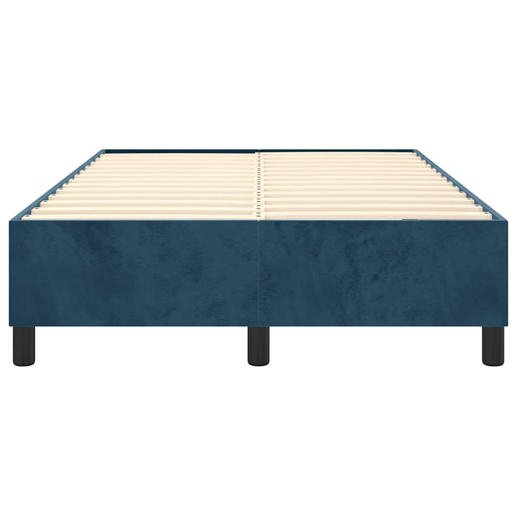 Box Spring Bed Frame Dark Blue 120 x 200 cm Velvet
