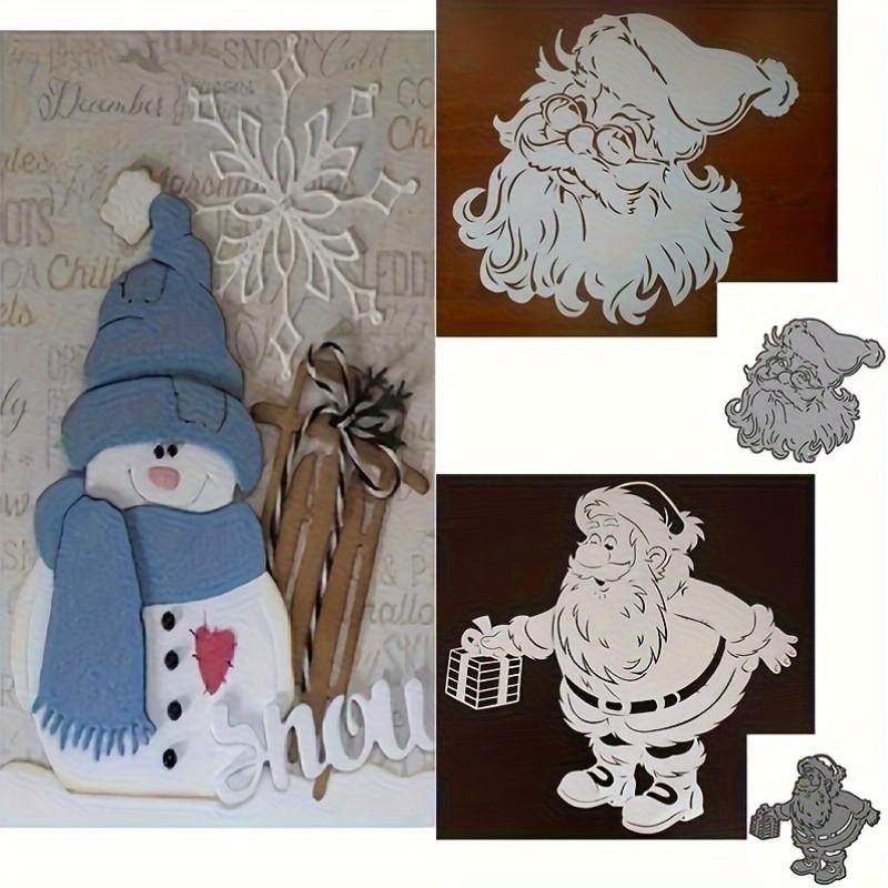 3 Stück Weihnachtselemente Stanzformen für Kartenherstellung, Weihnachten Weihnachtsmann Stanzformen, Weihnachten Schneemann Metall Stanzform, Scrapbooking Stanzformen
