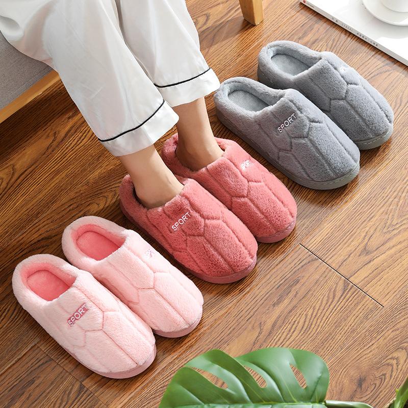 Cotton slippers new home autumn and winter indoor warm cotton mop hair tray winter non-slip couple