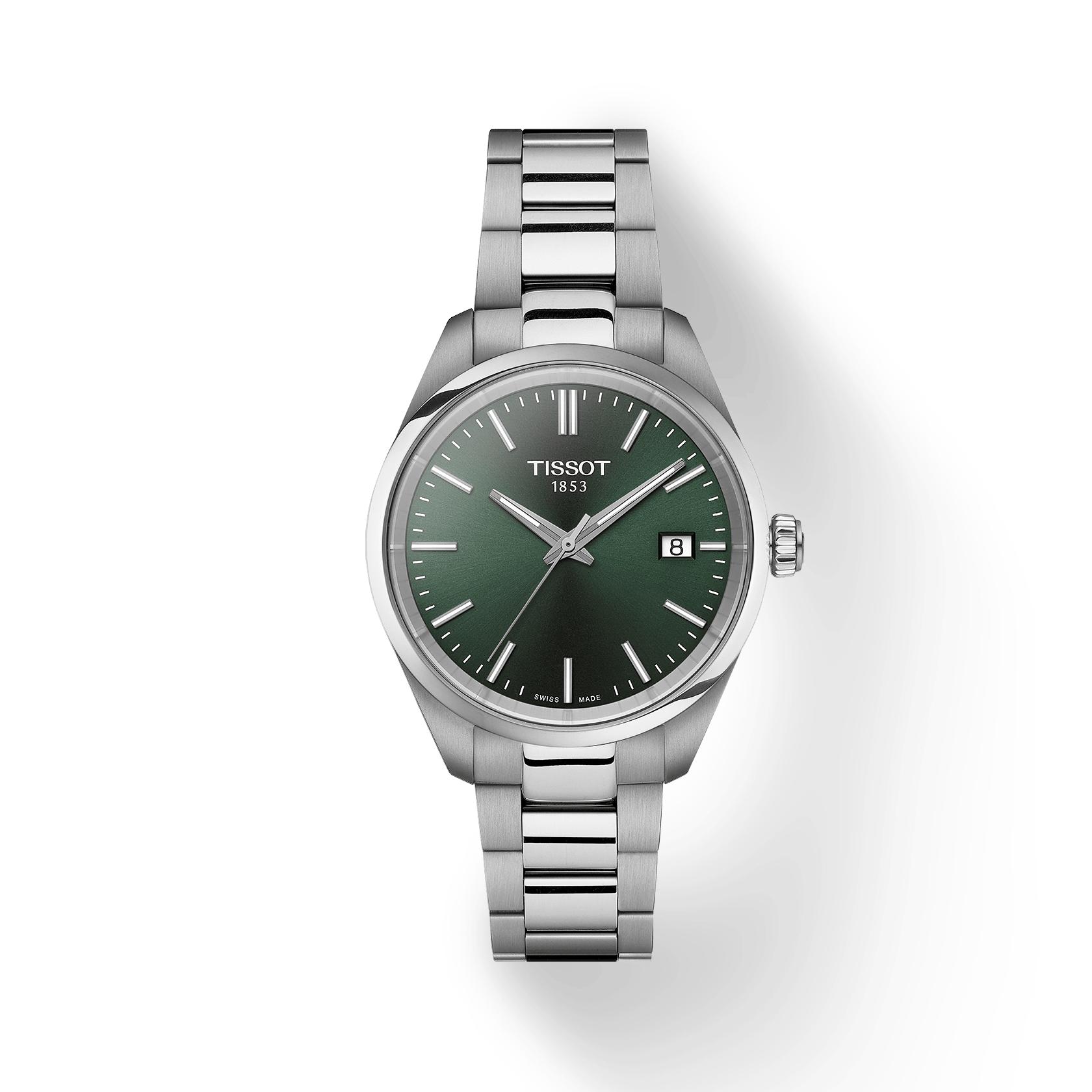 

Чоловічий модний годинник Tissot з нержавіючої сталі із зеленим циферблатом T150.210.11.091.00 зелений